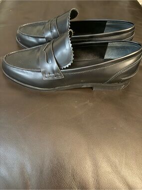 Marc Fisher Black Leather Penny Loafers